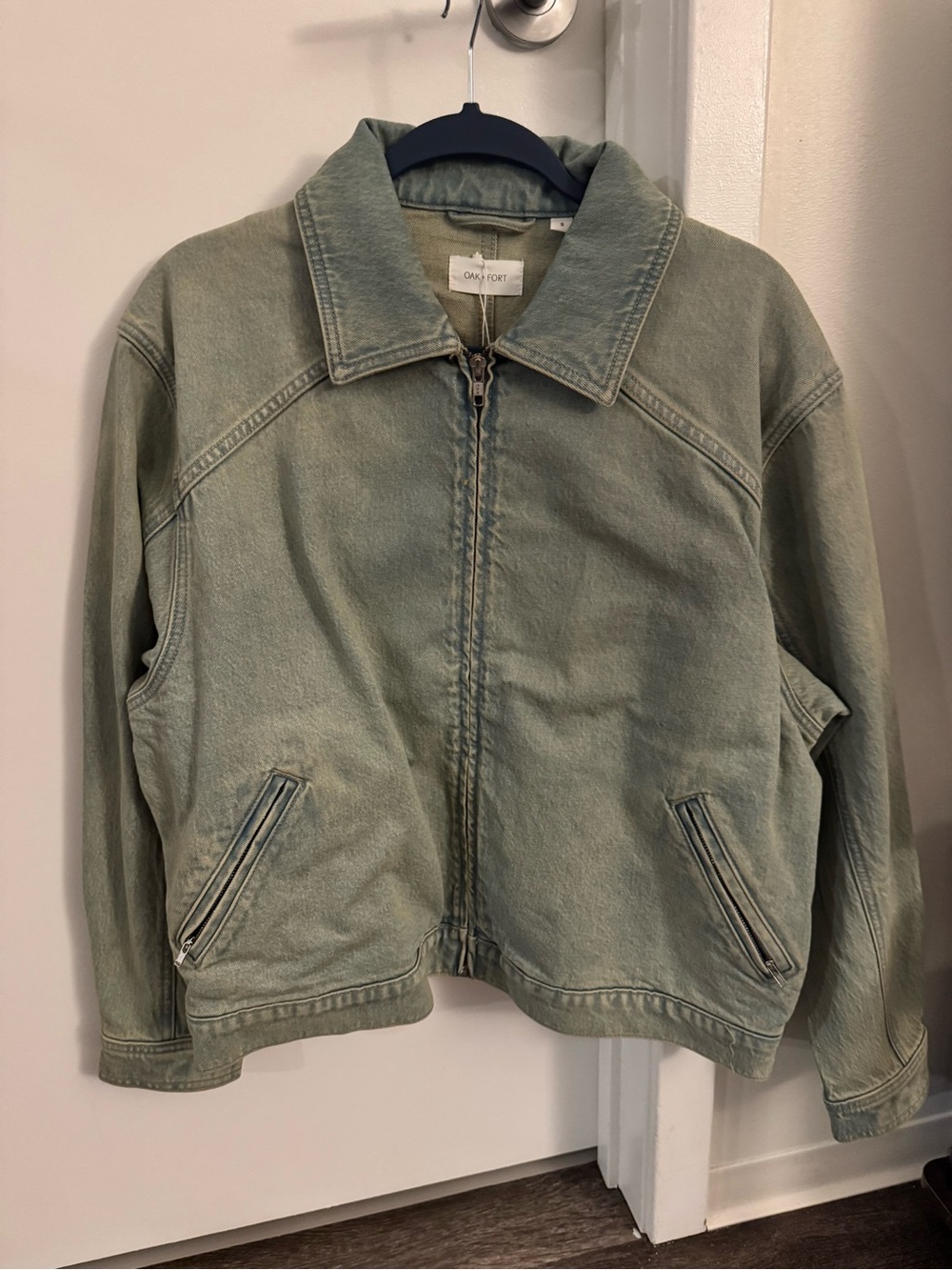 OAK + FORT Zip-Front Denim Jacket